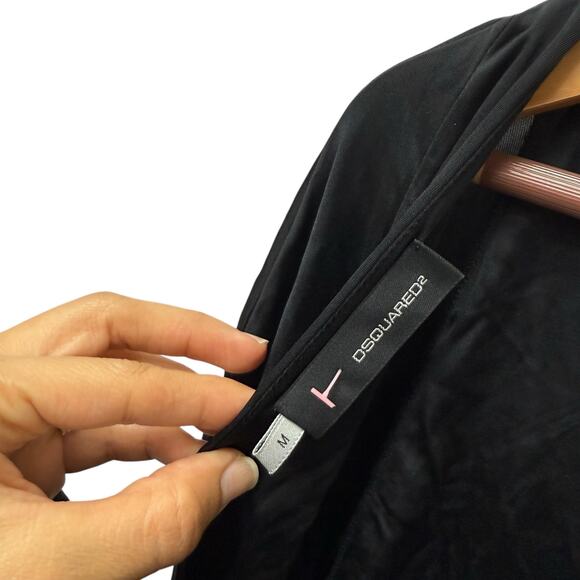 Dsquared2 Black Mini Dress Open Back Women’s Size Medium - Picture 9 of 12